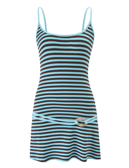 CELESTE MINI DRESS - BLUE STRIPE