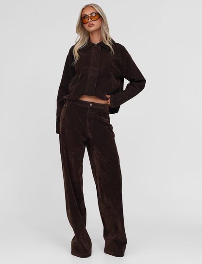 CAMELLIA PANT - CHOCOLATE SUEDE