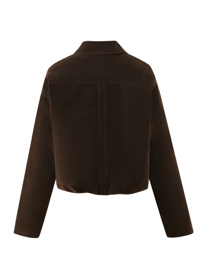 CAMELLIA BOMBER JACKET - CHOCOLATE SUEDE