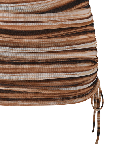 BRAELYN MINI SKIRT  - BROWN STRIPE
