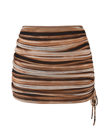BRAELYN MINI SKIRT  - BROWN STRIPE