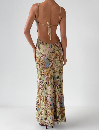 ELYSIUM MAXI DRESS - ANIMAL SWIRL