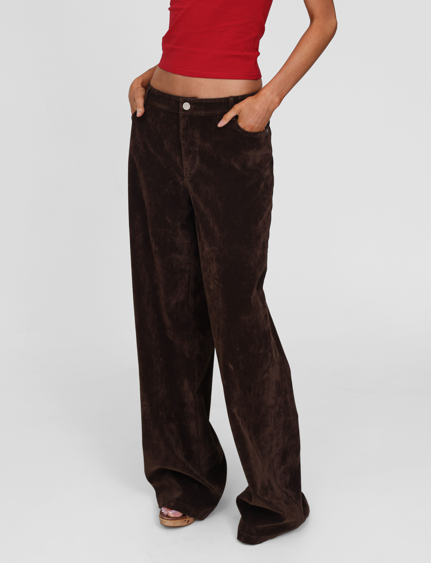 CAMELLIA PANT - CHOCOLATE SUEDE