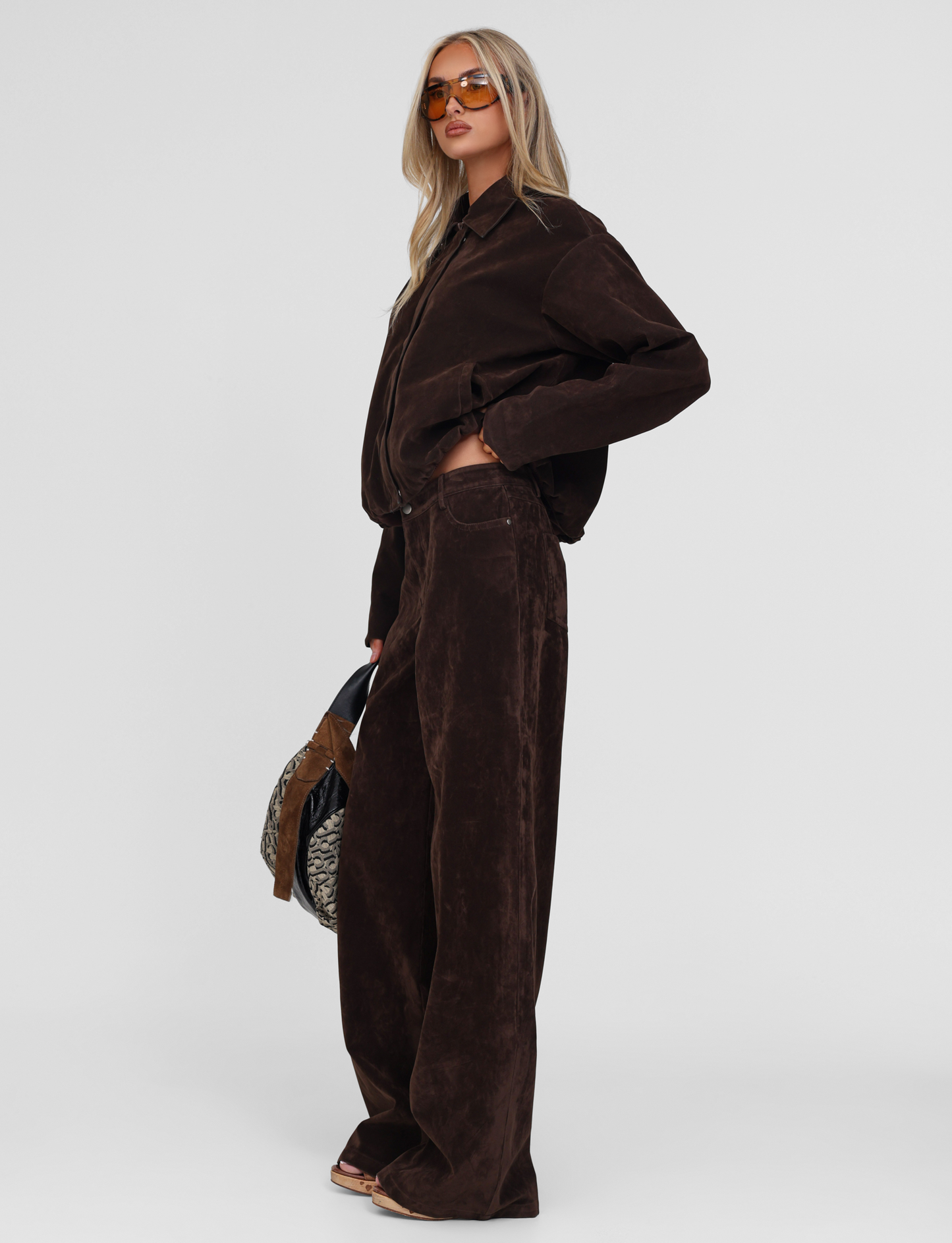 CAMELLIA PANT - CHOCOLATE SUEDE