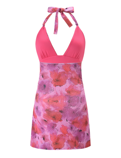 TALYN MINI DRESS - PINK SPARKLE FLORAL
