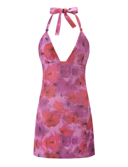 TALYN MINI DRESS - PINK SPARKLE FLORAL