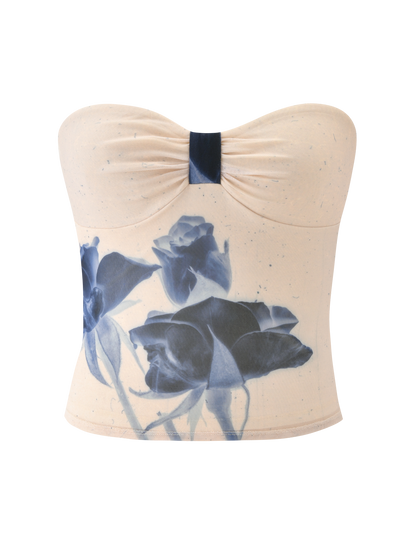 JANIS TOP - INDIGO FLORAL