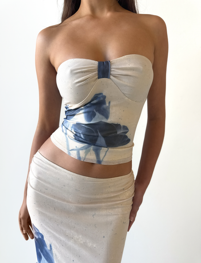 JANIS TOP - INDIGO FLORAL