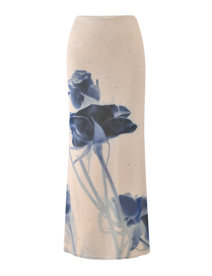JANIS MAXI SKIRT - INDIGO FLORAL