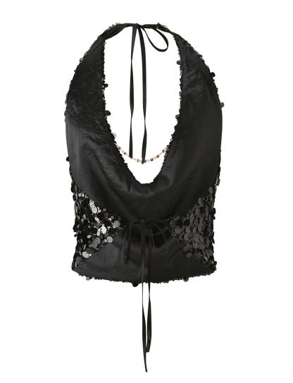 ZANA TOP - BLACK SEQUIN