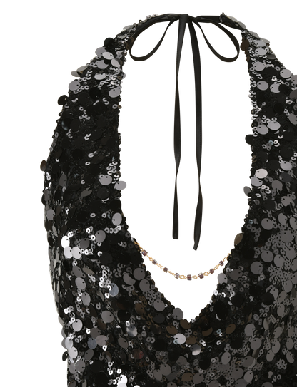 ZANA TOP - BLACK SEQUIN