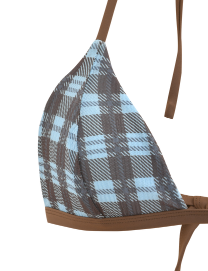CITRINE BIKINI TOP - BLUE CHECK