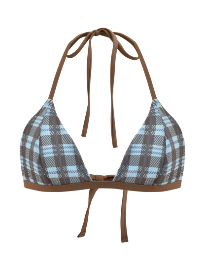 CITRINE BIKINI TOP - BLUE CHECK