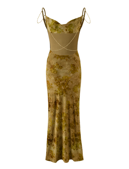 SPARROW MAXI DRESS - GREEN BURNOUT