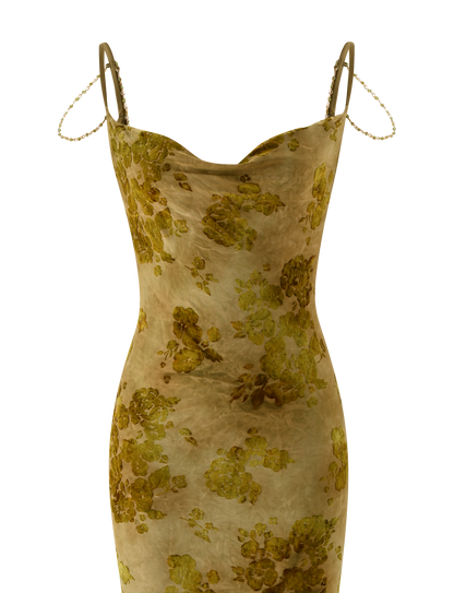 SPARROW MAXI DRESS - GREEN BURNOUT