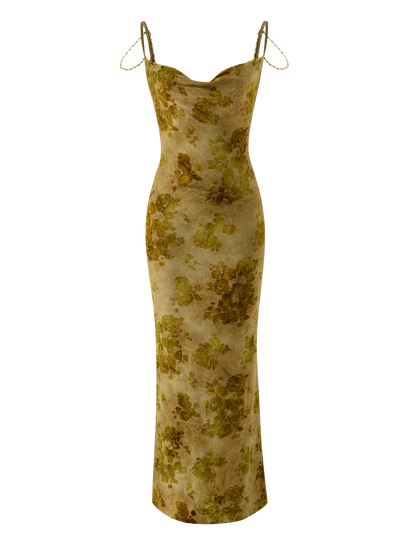 SPARROW MAXI DRESS - GREEN BURNOUT