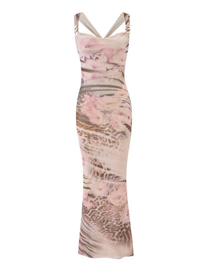 TAMARIN MAXI DRESS - MOODY ANIMAL FLORAL