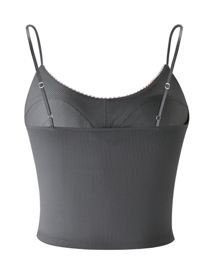 EMORY TOP - GREY PINSTRIPE
