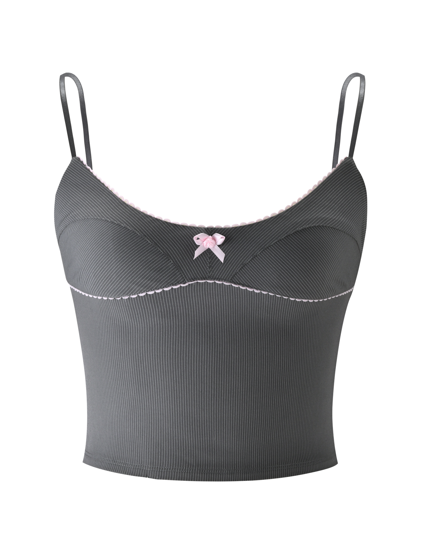 EMORY TOP - GREY PINSTRIPE