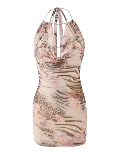 SHANE MINI DRESS - MOODY ANIMAL FLORAL