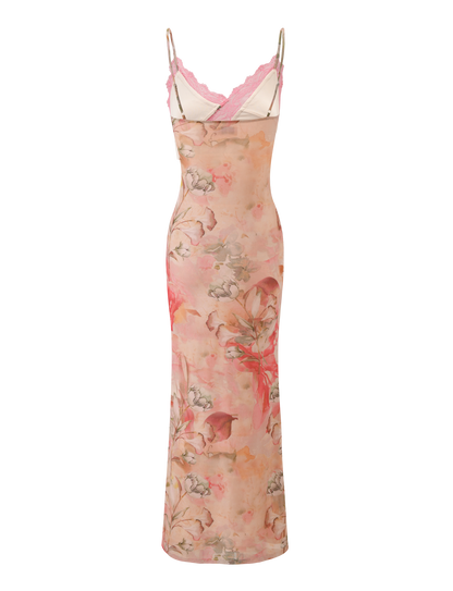 LYRE MAXI DRESS - WATERCOLOUR FLORAL
