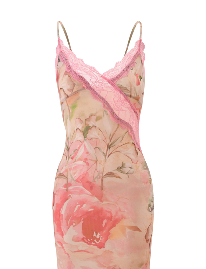 LYRE MAXI DRESS - WATERCOLOUR FLORAL