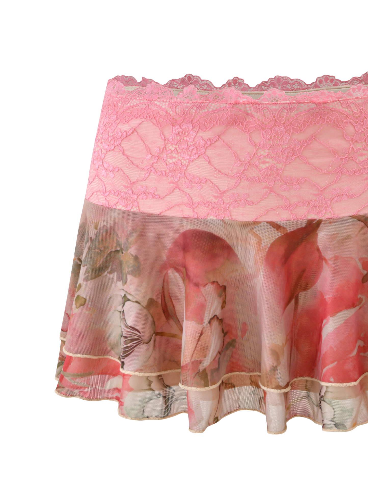 DUNE MESH MINI SKIRT - WATERCOLOUR FLORAL
