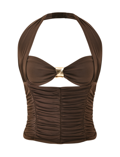 BRIALLEN TOP - CHOCOLATE