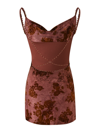 SPARROW MINI DRESS - CHOCOLATE BURNOUT