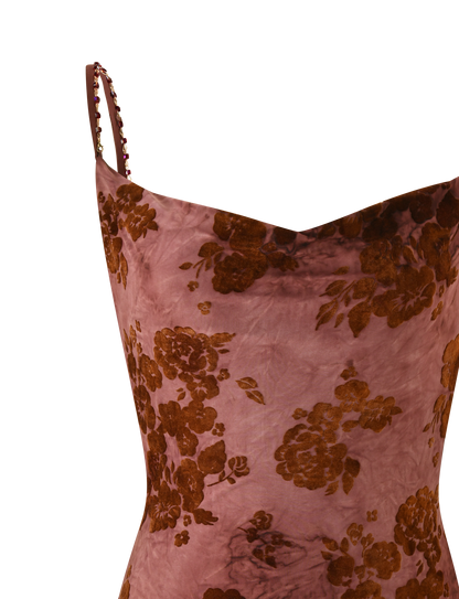 SPARROW MINI DRESS - CHOCOLATE BURNOUT