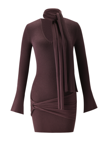 RENNER MINI DRESS - CHOCOLATE
