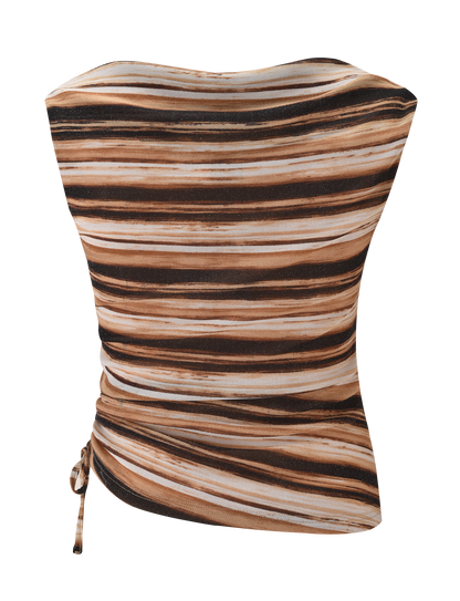 BRAELYN TOP - BROWN STRIPE