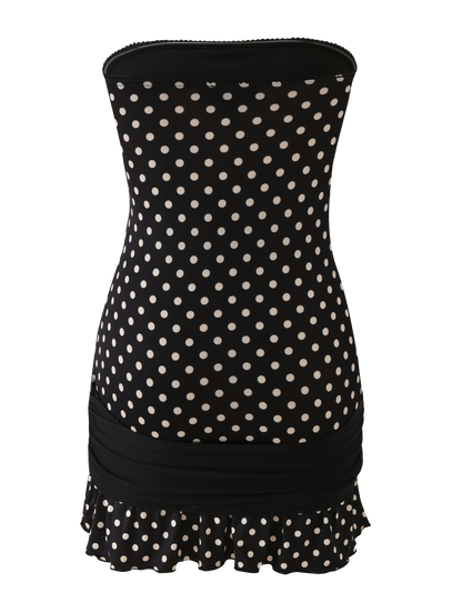TOVE MINI DRESS - BLACK POLKA DOT