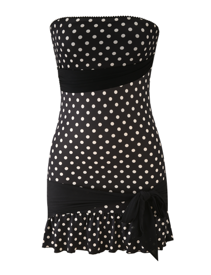 TOVE MINI DRESS - BLACK POLKA DOT