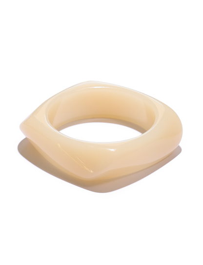 TIA CHUNKY 2PC RESIN BANGLE SET - CREAM / BLUE RESIN